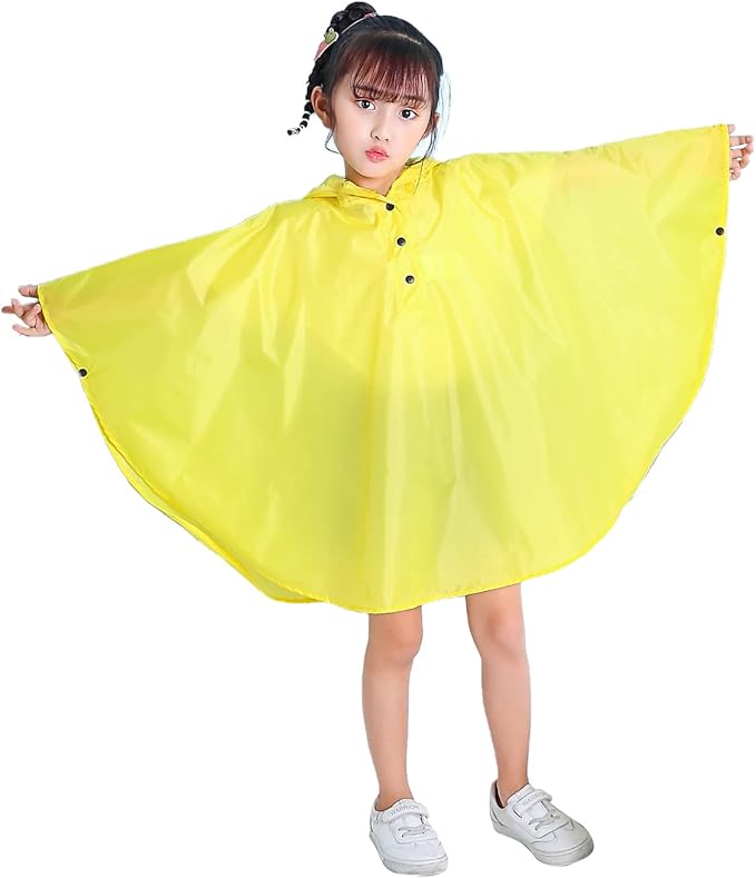 Spmor Kids Rain Poncho Hooded Jacket Rain Coat