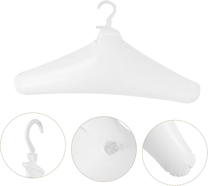 Mobestech 3pcs Plastic Hangers for Clothes 5- Foldable Inflatable Hangers Space-Saving Travel Sturdy Portable Drying for Cruise Home Outdoor