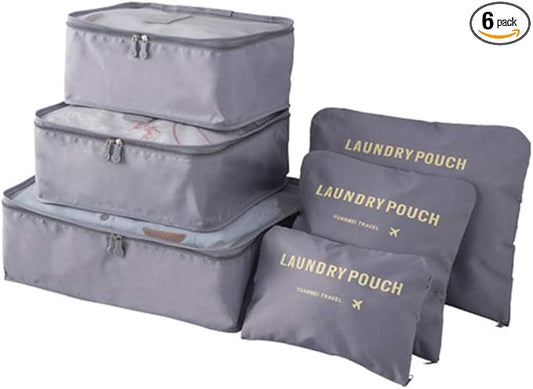 Portable Packing Cubes - Perfect Luggage Organizer Bags, Packing Cubes for Suitcases, Compression Packing Cubes, Travel Bags Organizer for Luggage, Luxurious Travel Cubes, Grey