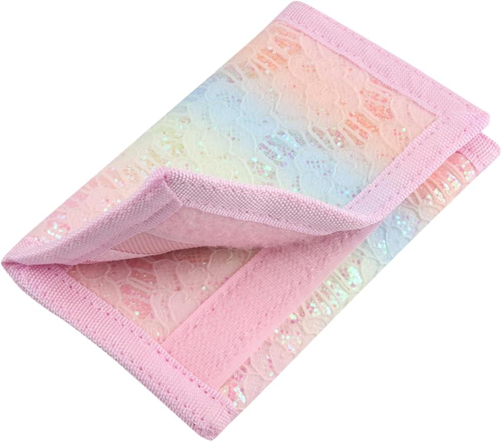 NEICY RFID Blocking Canvas Wallet for Men and Women - Camo Trifold Outdoor Sports Wallets with Magic Sticker for Teen Kids (Rainbow4)