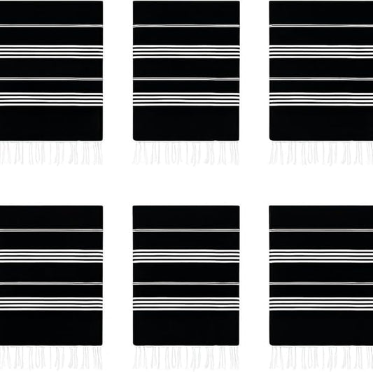 HAVLULAND Turkish Beach Towel - Sand Proof - 100% Certified Organic Turkish Towel (Oversized 72" x 40") Quick Dry Beach Towels for Bath, Pool, Travel, Camping - Black, 6 Pack