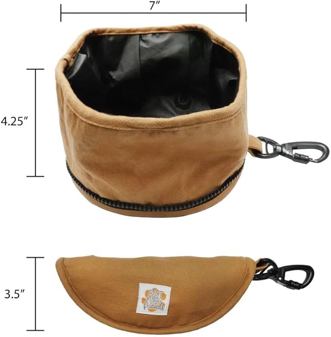 Collapsible Travel Bowl for Pets, Khaki