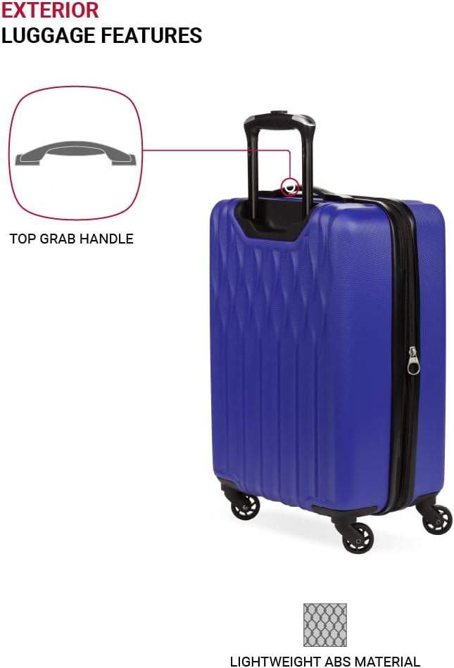 SwissGear 8018 Expandable Luggage, Hard Shell Carry-On Luggage with Spinner Wheels