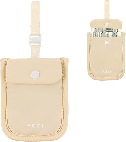 YOYI YOYI RFID Undercover Bra Wallet,Hidden Travel Pouch,Secret Stash Pocket - Credit Cards & Money & Valuables with Adjustable,Elastic Strap Suitable for All Bra Sizes