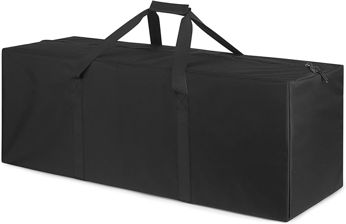 TOPDesign 3-Pack 36 Inch Small Zippered Duffel Bag for Travel Camping Sports Equipment Storage, Waterproof Foldable Luggage Bag with Padded Handles (Black)