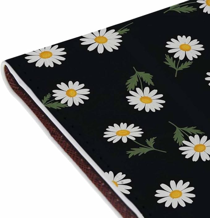 Daisy Passport Holder for Travel White Flower PU Leather Passport Cover Wallet Cute Passport Card Holder for Women and Men