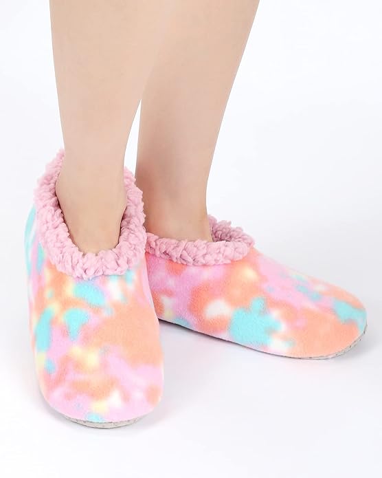 Panda Bros Slipper Socks for Women Grippers, Fuzzy Cozy Fleece Slipper Socks, Soft, Warm House Slippers