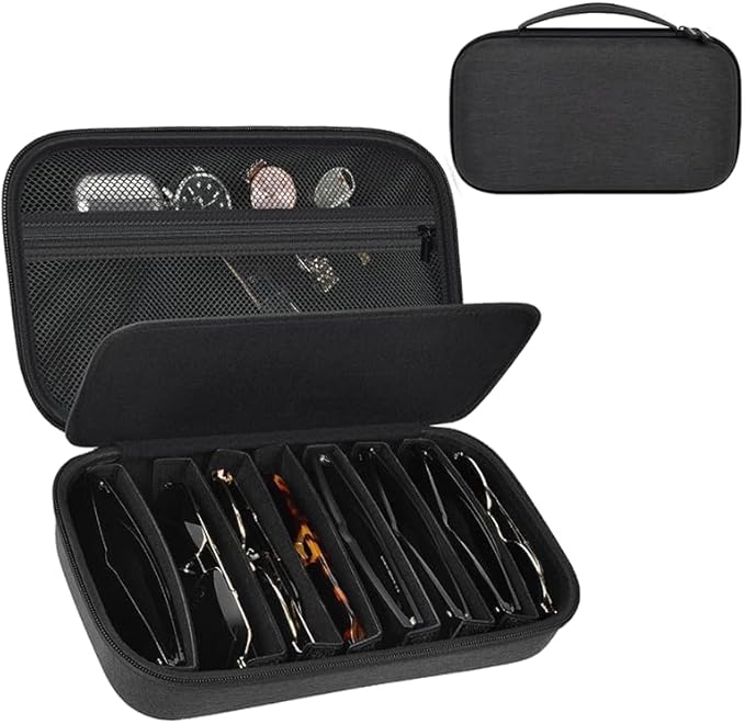 Travel Sunglass Organizer Case for 8 Pairs Polarized Sunglasses, Storage Box for Multi-style Dressers (Bag Only)
