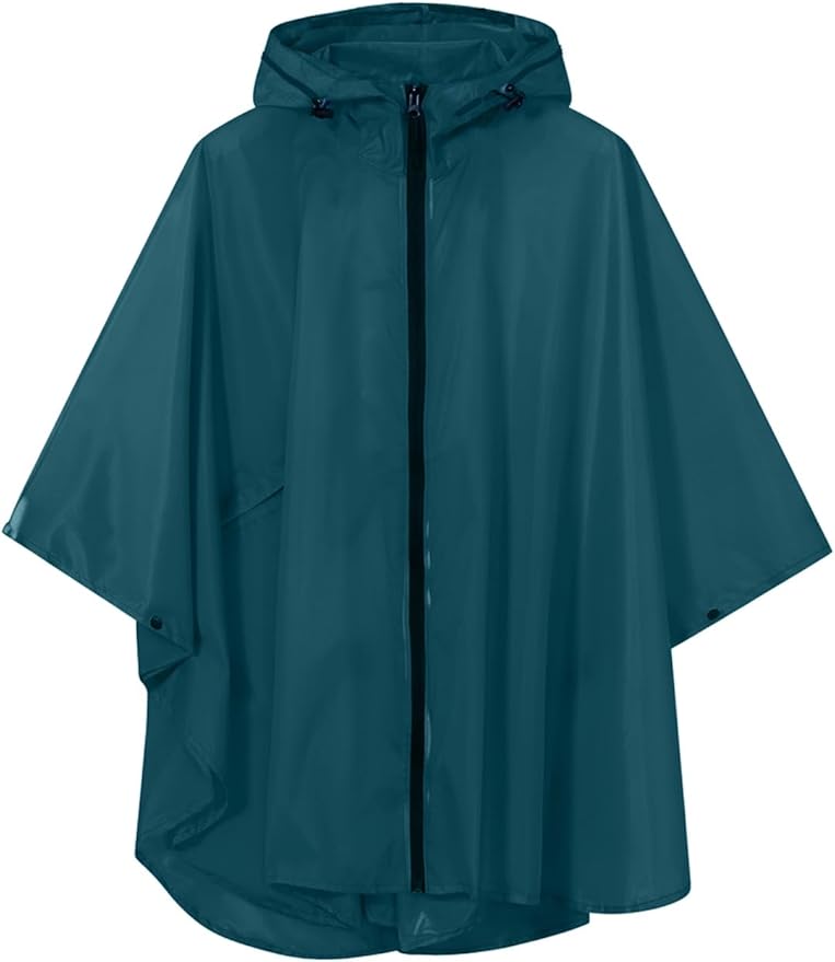 SaphiRose Lightweight Kids Rain Poncho Waterproof Jacket Zipper Up Rain Coat
