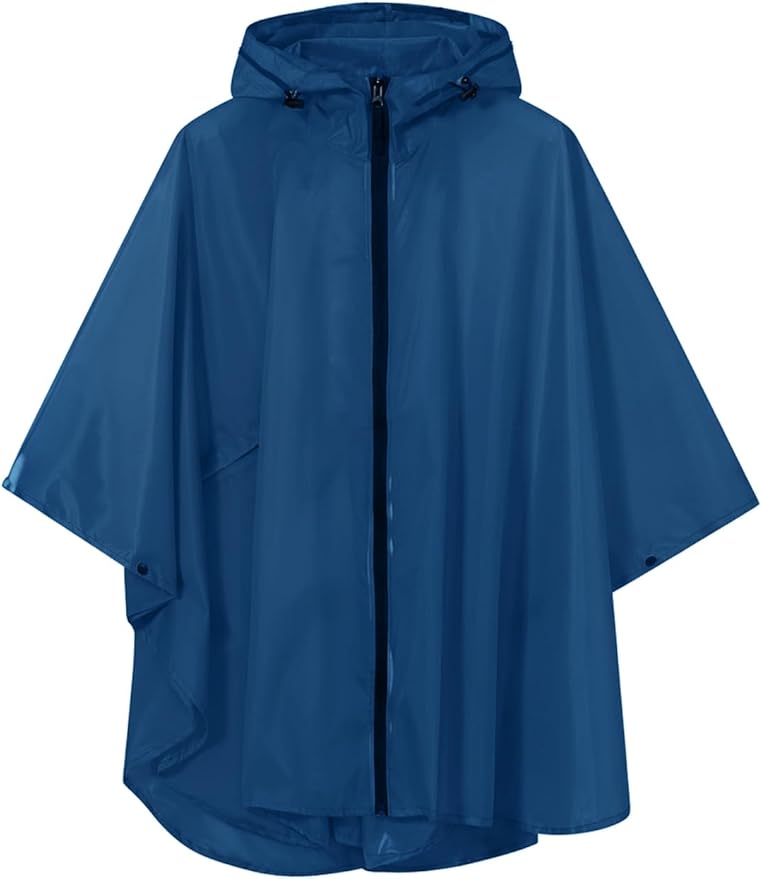 SaphiRose Lightweight Kids Rain Poncho Waterproof Jacket Zipper Up Rain Coat