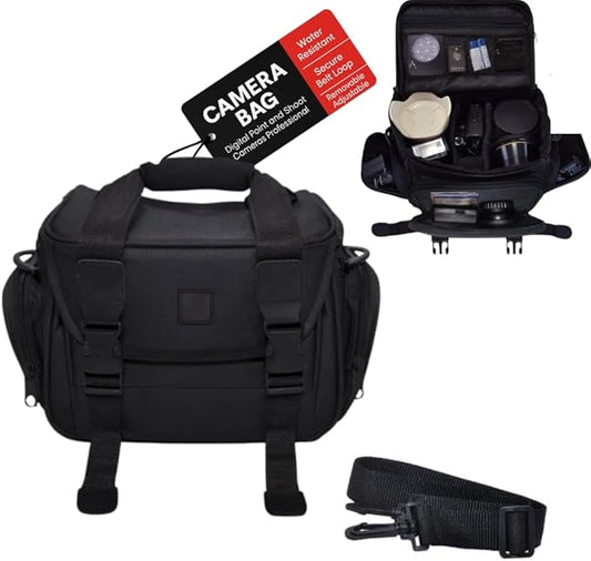 Extra Large Camera Bag Fully Padded Gadget Case with Dual Buckles for Sony,Nikon, Canon, Olympus, Pentax, Panasonic, Samsung & Many More SLR Cameras & Camcorders