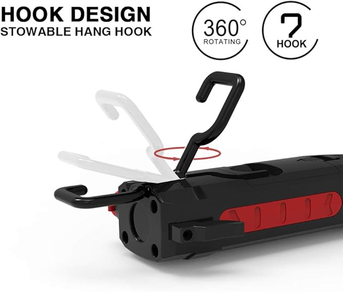 Maksone 2 Pack 9-in-1 Emergency Auto Tool with Flashlight, Window Breaker & Seat Belt Cutter, Magnetic LED Work Light with Hook for Car Repair, Camping, and Emergency Use (Battery Included)