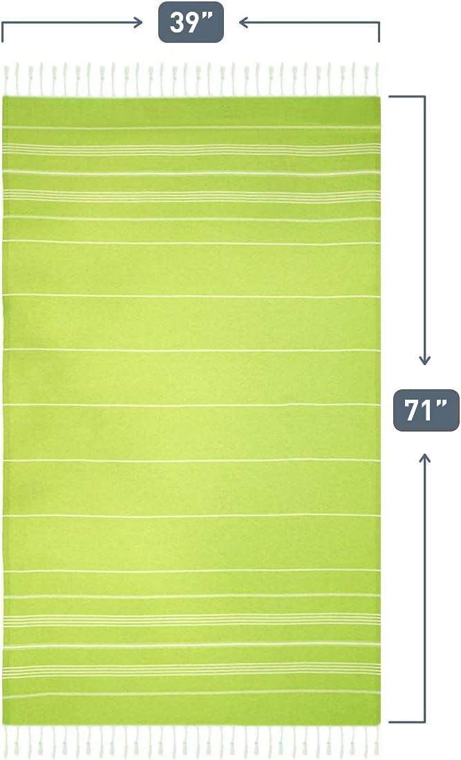 HAVLULAND Turkish Beach Towels, 2 Pack Extra Large Beach Towel, Oversized Sand Free Quick-Dry Pool Towel, Lightweight & Absorbent Bath,Yoga & Travel Towels for Adults - Pistachio