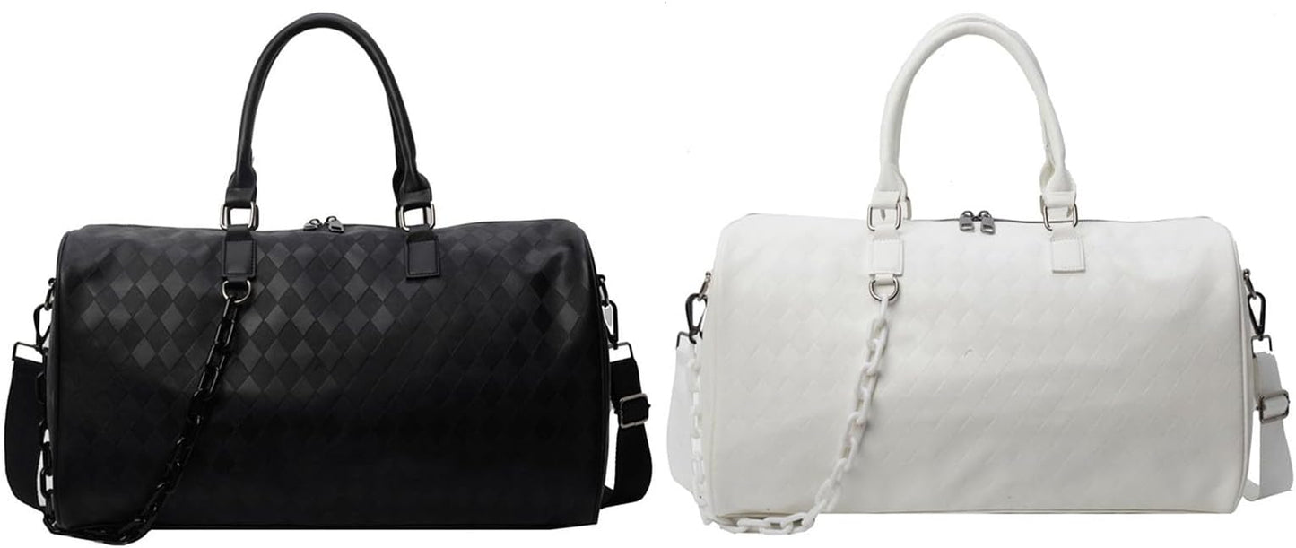 Gym Bag Large Capacity Travel Bag Fashionable Fitness Bag PU Leather Overnight Bag Weekends Bag Hospital Bag for Daily