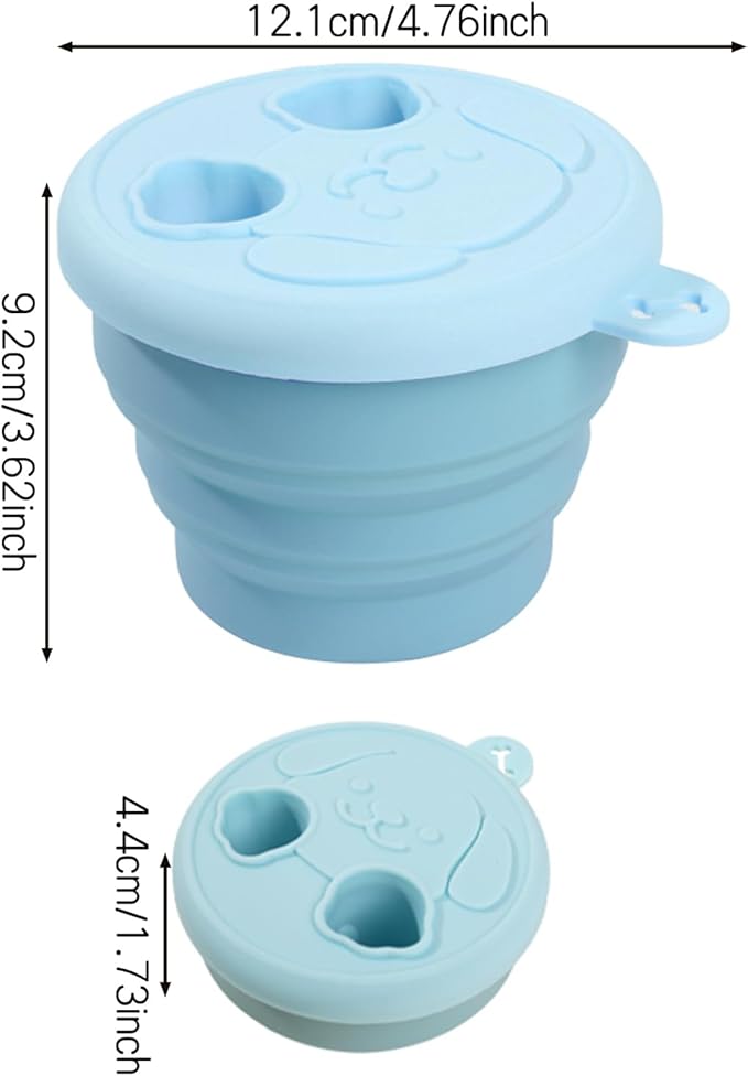 Snack Finger Container 2 in 1 No-Mess Collapsible Food Storage Snack Cup with Lid - Keep Hands Clean, Reusable for Travel, Home, and Camping (Pink)