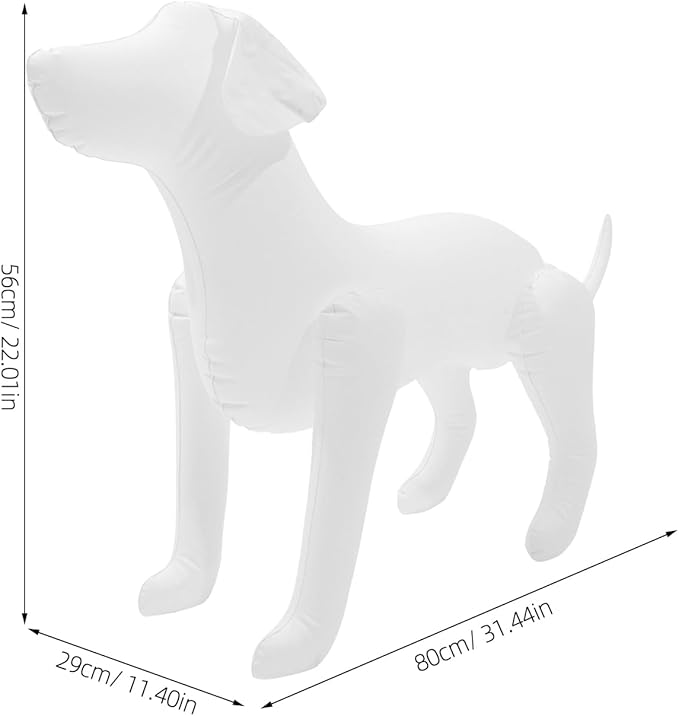 jojofuny Inflatable Dog Mannequin Standing Model 31.49X22.04X11.41In Durable Pet Clothing Display Stand for Pet Shops Salon Exhibition