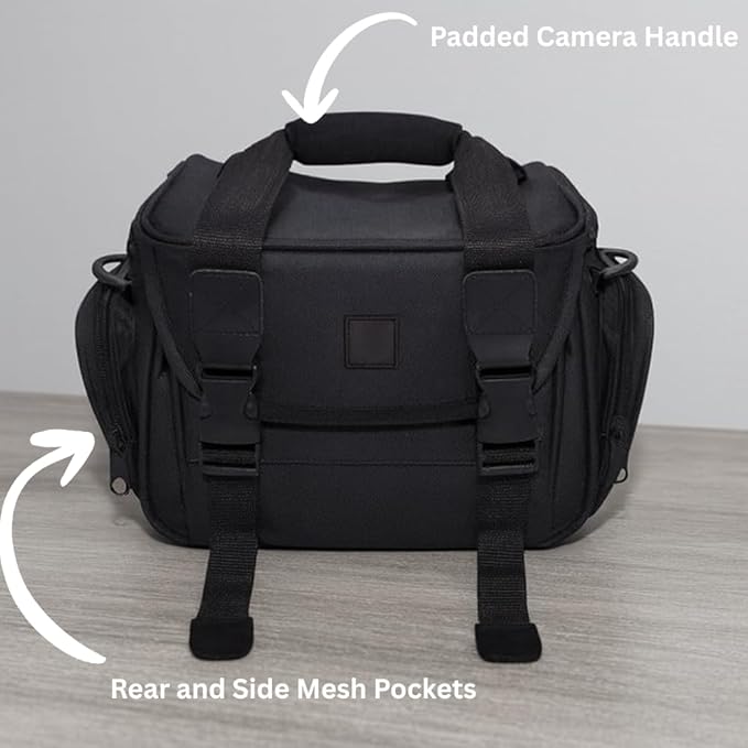 Extra Large Camera Bag Fully Padded Gadget Case with Dual Buckles for Sony,Nikon, Canon, Olympus, Pentax, Panasonic, Samsung & Many More SLR Cameras & Camcorders