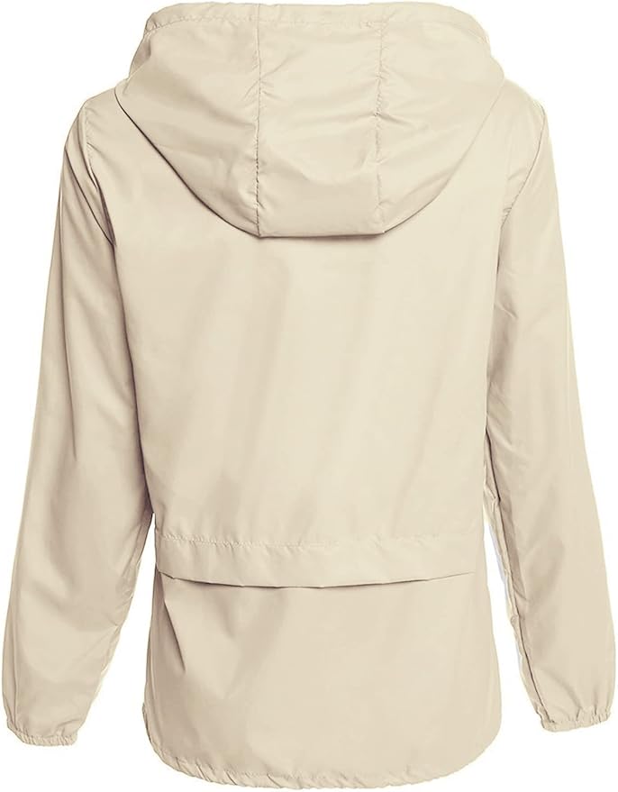 Avoogue Raincoat Women Lightweight Waterproof Rain Jackets Packable Outdoor Hooded Windbreaker