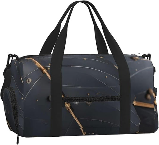 Enchanted Plant Leaves Print Gym Bag with Shoe Compartment for Women Men, 17.7in Sports Duffle Weekender Tote, Overnight Travel Duffel Bag Carry On