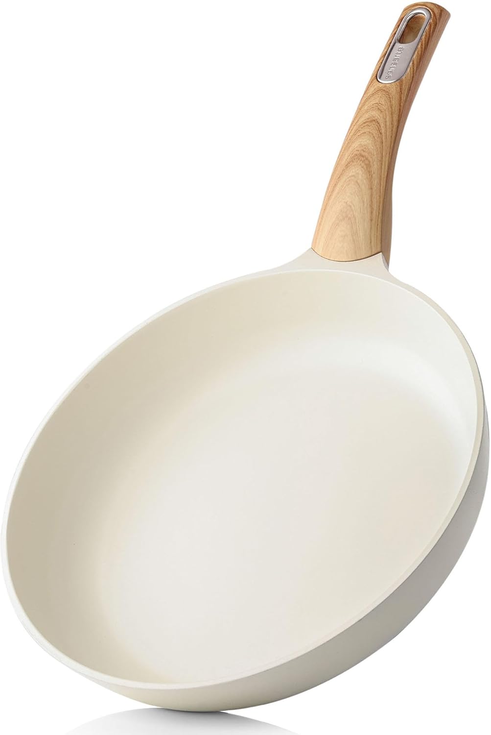 SENSARTE Ceramic Nonstick Frying Pan Small Skillet 8/9.5/11/12.5Inch Non Stick Omelet Pan, Non-toxic Kitchen Cooking Chef's Pan, Free of Intentionally Added PFOA/PFAS/PTFE, Induction Compatible, White