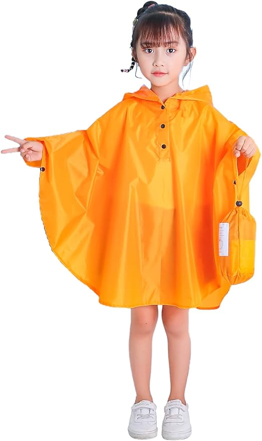 Spmor Kids Rain Poncho Hooded Jacket Rain Coat
