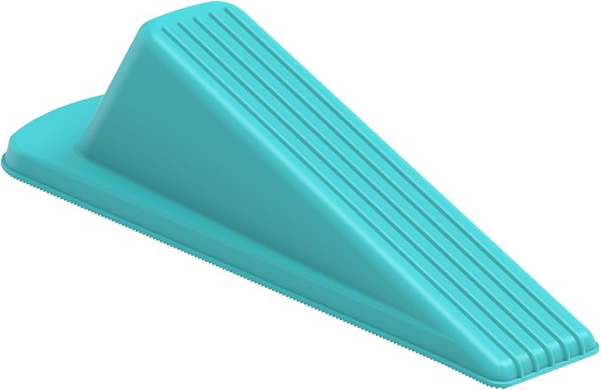Crosize Door Stoppers for Bottom of Door, Premium Rubber Door Stops, Sturdy Door Wedge for Carpet, Tile, Concrete, Wood, Door Holder for Heavy Duty Door,Blue