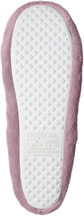 Roxoni Women's Terry Classic Cotton & Velour Ballerina Slippers (Pack of 2)