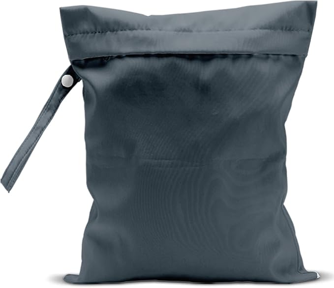 Waterproof Wet Bag for Swimsuit, Travel Beach Wet Dry Bag, Hidden Zipper Reusable Gray Wet Bags, for Travel Beach Wet Swimsuits Toiletries Diapers Dirty Gym Clothes Laundry Bag