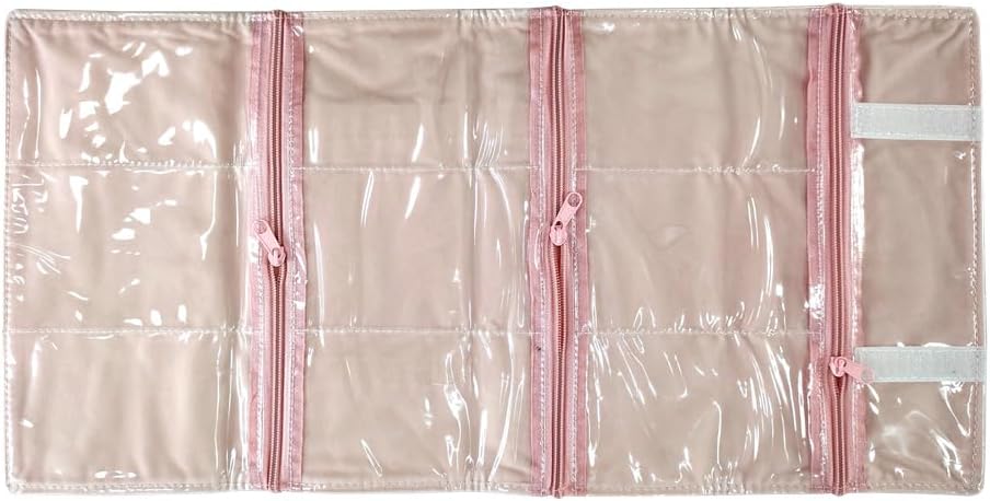 Travel Jewelry Roll Bag Portable Organizer Pouch With Grids&PVC Cover Storage Bags for Necklace, Bracelet, Bracelet,Ring, Badge, Pendant