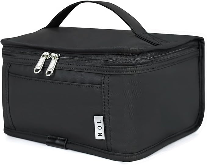 NOL Natural Organic Lifestyle Small Lunch Bag Mini Lunch Box Insulated Lunch Bag for Men/Women Leakproof Cooler Tote Bag Lightweight Nylon Waterproof Lunch Box For Work, Black