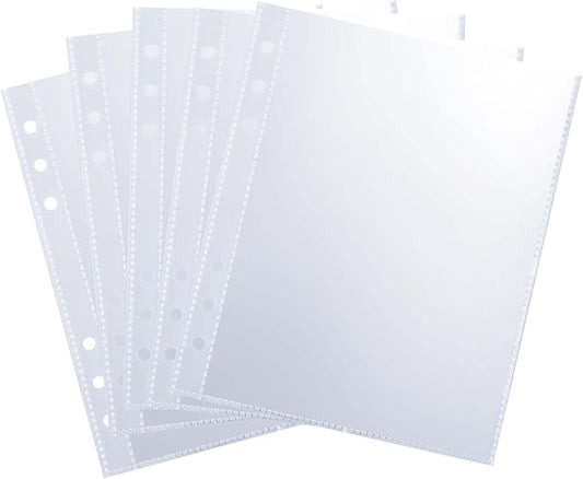 50 Pack 50 Pocket 5x7”Clear Page Protectors for A5 Binder 6 Ring Top Loading Paper Protector Sheets Binder Sleeves for Cards,Photocards,Postcards,Pictures,Stickers,and Cash Organizer(50)