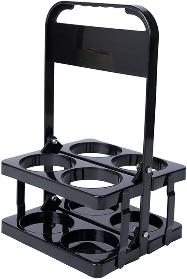 Portable Drink Carrier,Reusable Beer Bottle Coffee Cup Holder,Beer Bottle Drink Caddy for Delivery,4 Holes Cup Holders with Handle for Catering Restaurant Travel Car,Black