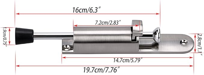 Sumnacon Kickdown Door Stop - Stainless Steel Easy Step Door Stopper, Spring Loaded Telescopic Step On/Off Door Stopper Rubber, Adjustable Heavy Duty Door Locks Holder Stop/Release by Foot, Silver