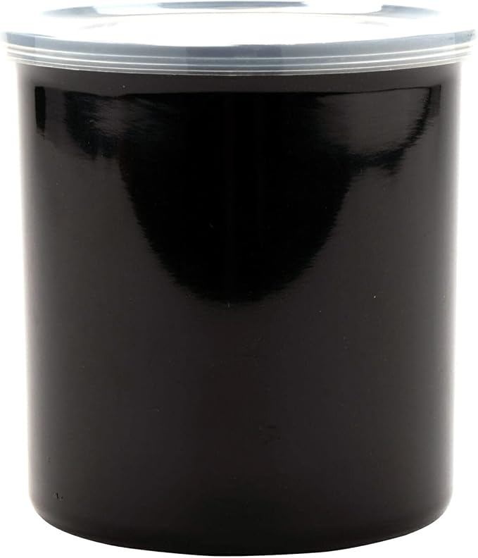 G.E.T. CR-0120-BK Round Food Storage Crock w/ Lid, 1.2 Quart, Black (Set of 12)