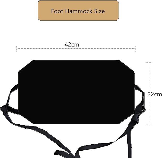 Airplane Foot Hammock for Plane Travel Ajustable Foot Rest for Plane Comfort Sling Airplane Gadgets for Adult Long Fling,Plane Travel Essentials (Black)