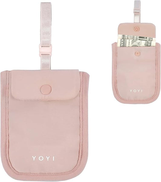 YOYI YOYI RFID Undercover Bra Wallet,Hidden Travel Pouch,Secret Stash Pocket - Credit Cards & Money & Valuables with Adjustable,Elastic Strap Suitable for All Bra Sizes
