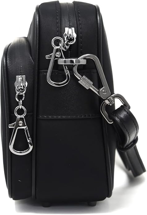 Womens Anti-Theft Water-Proof Travel Crossbody Bag with Slash-Resistant Faux Leather & Locking Clasps Strap