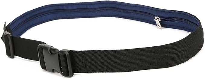 Anti Theft Money Belt Sports Waist Bag Zipper Close Wallet Concealed Travel Money Belt for Outdoor Running Hiking Polyester Black 3cm or 5cm (3CM)