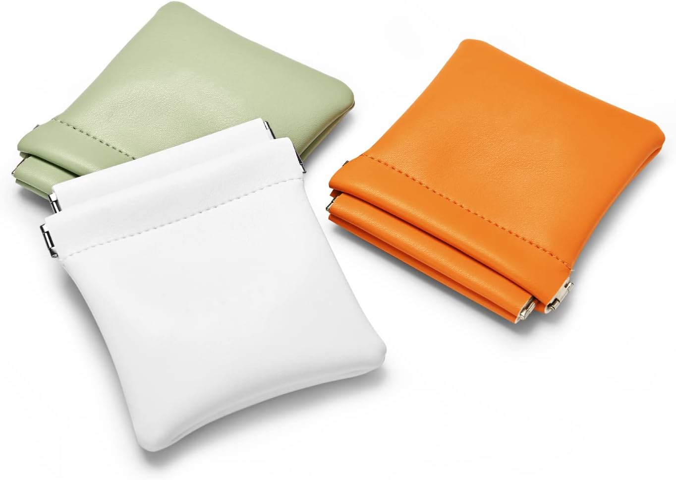 PU Leather Jewelry Travel Bag Leather Jewelry Pouch Christmas,Wedding Party Favor Gift Bag (S, Pearl White)