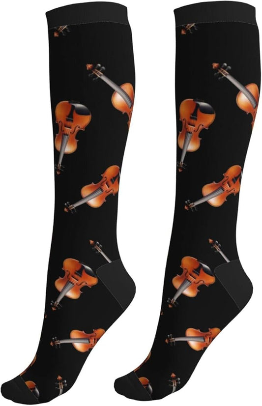 Compression Socks Knee High Circulation Support Socks For Women Men Athletic Running Work Hiking Cycling Travel