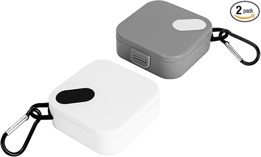 2 Pack Portable Ear Plug Carrying Cases, Waterproof Earplug Case with Keychain, Travel Carry Case for Earplugs