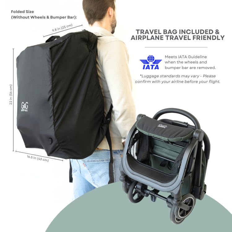 guzzie+Guss Oxygen v2 Lightweight Stroller – Compact, Foldable, Travel-Friendly Baby Stroller | Best Lightweight for Infants and Toddlers - Platinum