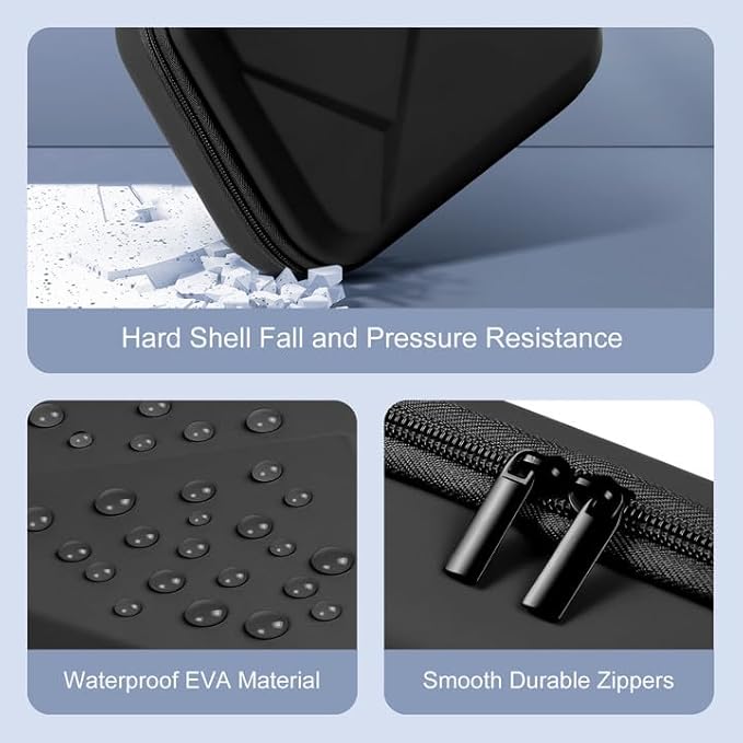 EVA Electronic Accessories Storage Case Large Shockproof Waterproof Storage Bag for Electronics Organizer Portable Cable Storage Bag for Travel or Work (Black, Single Layer)