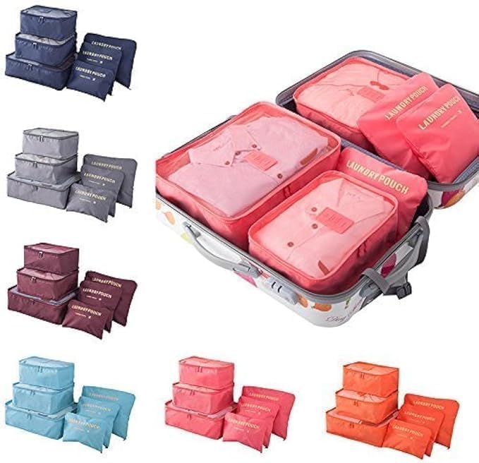 Portable Packing Cubes - Perfect Luggage Organizer Bags, Packing Cubes for Suitcases, Compression Packing Cubes, Travel Bags Organizer for Luggage, Luxurious Travel Cubes, Watermelon Red