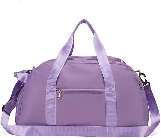 Gym Duffle Bag for Men Women, 3 in 1 Sports Duffle Bag with Shoe Compartment, Large Lightweight Weekender Travel Duffel Bag, Carry on Backpack (Purple)