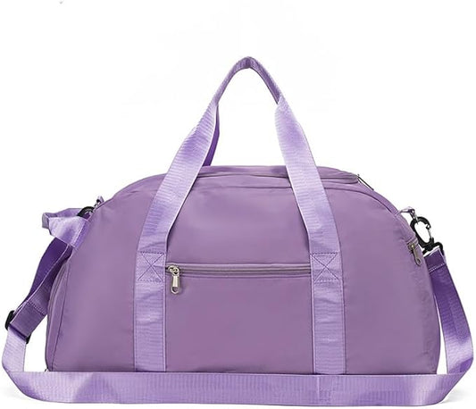 Gym Duffle Bag for Men Women, 3 in 1 Sports Duffle Bag with Shoe Compartment, Large Lightweight Weekender Travel Duffel Bag, Carry on Backpack (Purple)