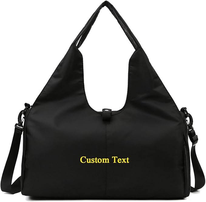 Customizable Yoga Gym Bag for Women with Shoes Compartment, Wet/Dry Pockets, Adjustable Yoga Mat Holder - Lightweight Water-Resistant Tote