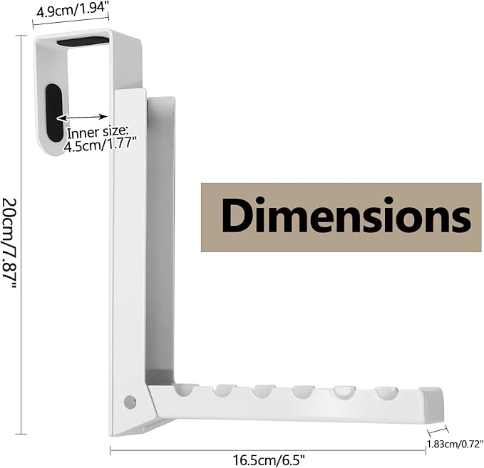Uenhoy 2 Pack Foldable Over The Door Hanger Hooks for Clothes, Collapsible Folding Over The Door Drying Rack for Laundry Dorm Bedroom, Portable Clothing Coat Rack Overdoor Hanger, White