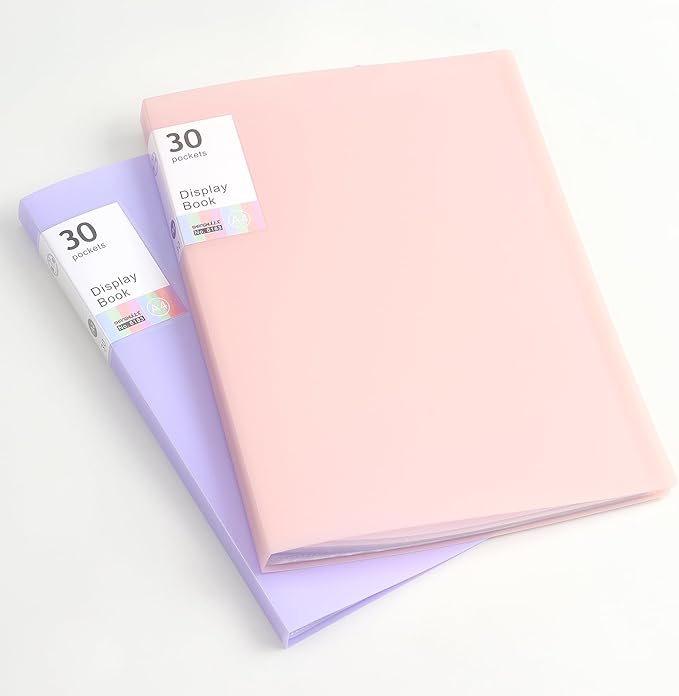 Tamaki Binder with Plastic Sleeves, Portfolio Folder with Clear Sheet Protectors, Display 60 Pages Book, Presentation Book for Artwork, Document Organizer, 1 Pack (Pink)