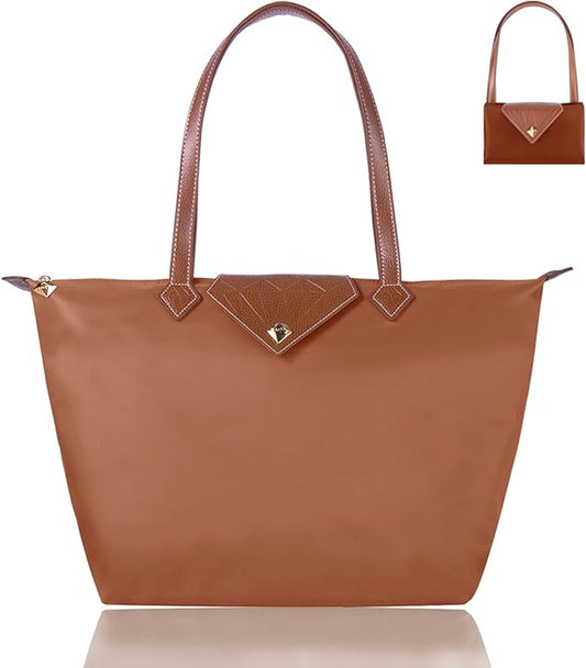 Women Tote Bag,Stylish Waterproof Nylon Ladies Shoulder Bag, Folding Beach Travel Bag for Work,Shopping, Large
